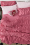 Double Duvet Cover Set Gathered Fuchsia
