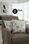 Chevron Bohemian Decorative Punch Pillow Cushion Cover 2 Pieces |   45X45 Rustic Floral Brown