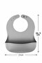 Silicone Food Spill Prevention Bib - Baby Food Bib Gray - 3