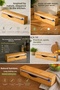 Bamboo Stretch Film Cutting Box 33 cm Single Compartment Practical Use Compatible with Aluminum Foil and Baking Paper - 3