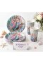 Mermaid Pastel Color Themed Cardboard Plate and Cup Set of 8 - 3