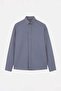 Gray Linen Textured Long Sleeve Semi Oversize Men's Shirt Tmnss26Go00036 - 5
