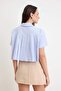 Mavi Crop/Kısa Kesim Piliseli Gömlek TWOSS26GO00161 - 4