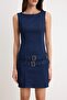 Koyu Mavi Mini Kemerli Denim Elbise TWOSS26EL00659 - 3