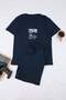 Navy Blue Regular Coffee Themed Summer Knitted Pajama Set Tmnss26Pt00056 - 5