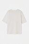 Ecru Oversize/Wide Cut Embroidered 100% Cotton T-Shirt Tmnss26Ts00051 - 5