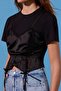 Limited Edition Ekru Dantel ve Fiyonk Detaylı Saten Mixli Örme Bluz TPRSS26BZ00064 - 5