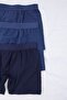 حزمة من 3 قطع باللون الأزرق الداكن 2 سادة 1 منقوش مرن بوكسر TMNSS26BX00004 - 2