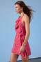 Limited Edition Pembe Çiçekli Degaje Yaka Kısa / Mini Dokuma Elbise TWOSS26EL00400 - 4