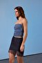 Limited Edition Indigo Dantel Detaylı Mini Dokuma Gabardin Etek TPRSS26ET00015 - 4