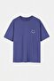 Purple Oversize/Wide Cut Embroidered 100% Cotton T-Shirt Tmnss26Ts00048 - 4