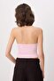 Pink Fitted/Bodycon Halter Neck Soft Knitted Blouse with Accessories Twoss26Bz00339 - 4