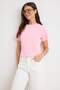 Light Pink Plain Fitted Washed Raglan Sleeve Short Cotton Stretch Knitted T-Shirt Twoss26Ts00246 - 2