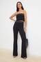 Siyah Flare/İspanyol Paça Normal Bel Uzun İnterlok Örme Pantolon TWOSS26PL00160 - 5