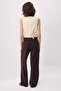 More Sustainable Kahverengi %100 Tencel™ Düşük Bel Wide Leg Jeans TWOSS23JE00219 - 4