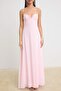 Pembe Kalp Yaka A-Kesim/Çan Form Maxi Abiye & Mezuniyet Elbisesi TPRSS26AE00056 - 3