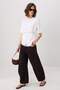 Ecru Cotton Lace Detailed Relaxed Short Sleeve Knitted T-Shirt Twoss26Ts00310 - 2