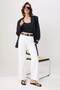 Beyaz DÖKÜMLÜ Yüksek Bel %100 Pamuk Wide Leg Jeans TWOSS26JE00062