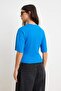 Cobalt Fitted/Fitted Low-Sleeve Three-Quarter Soft Knitted T-Shirt Twoss26Ts00060 - 4