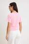 Light Pink Plain Fitted Washed Raglan Sleeve Short Cotton Stretch Knitted T-Shirt Twoss26Ts00246 - 4