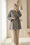 Fur Jacket with Lining and Drawstring Waist - Earth Color