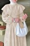 Cape Collar Lace Detailed Dress - Beige - 6