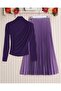 Half Neck Gathered Sandy Blouse - 3