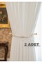 2 Pieces of Stylish Curtain Holders with Gold Detailing and Wooden Sticks - Background Curtain Accessory & Curtain Buckle - 4