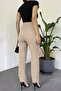 Zra Pleated Carrot Pants -Beige - 6