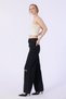 High Waist Wide Leg Knees Laser Jeans - 3