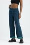 Wide Leg Belt Buttoned Denim Jean Pants - 5