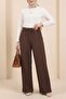 Belted Zra Crepe Trousers with Pockets -K. Coffee - 3