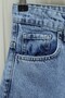 Pocketed Wide Leg Zippered Jeans - Ice Blue - 6