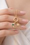 316L Steel Gold Color Day and Night Themed Charm Necklace – Elegant Women's Necklace with Moon and Sun Figures - 3