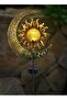 Waterproof Solar Garden Lights,Metal Sun Moon Stakes,Outdoor Decor for Walkway,Yard - 3