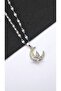 Women's Green Crescent Butterfly Steel Necklace