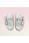 Women's Double Buckle Stone Detailed Thick Sole Daily Slippers Bnt212 - 4