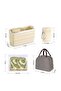 27-Piece Stackable 3-in-1 Leak-Proof Bento Box Set,with Soup Cups & Utensils,Khaki - 3