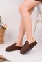 Vintage Suede Leather Daily Comfortable Closed-Front Women's Loafer Slippers - 5
