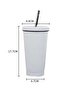 500ml Vacuum Insulated Coffee Cup, Iced Coffee Bottle with Straw Lid for Travel - 5