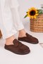 Vintage Suede Leather Daily Comfortable Closed-Front Women's Loafer Slippers - 6