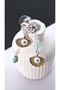 Women's Pearl Oyster Figured Steel Plated Earrings - 4