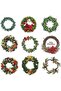 Christmas Window Wall Decals,Removable Vinyl Wreath Garland Stickers - 3