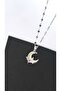 Women's Green Crescent Butterfly Steel Necklace - 3