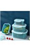 5-Pack Fruit & Produce Storage Containers,Fridge Organizer with Drain Colander,Blue Plastic - 5