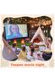 Kids Teepee Tent with Lights,Campfire Toy,Natural Cotton Canvas,for Boys & Girls - 5