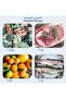 3-Pack Refrigerator Food Storage Container Set,0.5L 1.7L 4L,Draining Crisper,Fresh-Keeping - 3