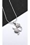 Clover Figured Mother of Pearl Steel Necklace