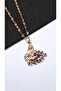 Purple Stone Steel Necklace with Swan Figure