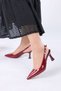 Nicola Burgundy Patent Leather Women's Heeled Shoes - 2